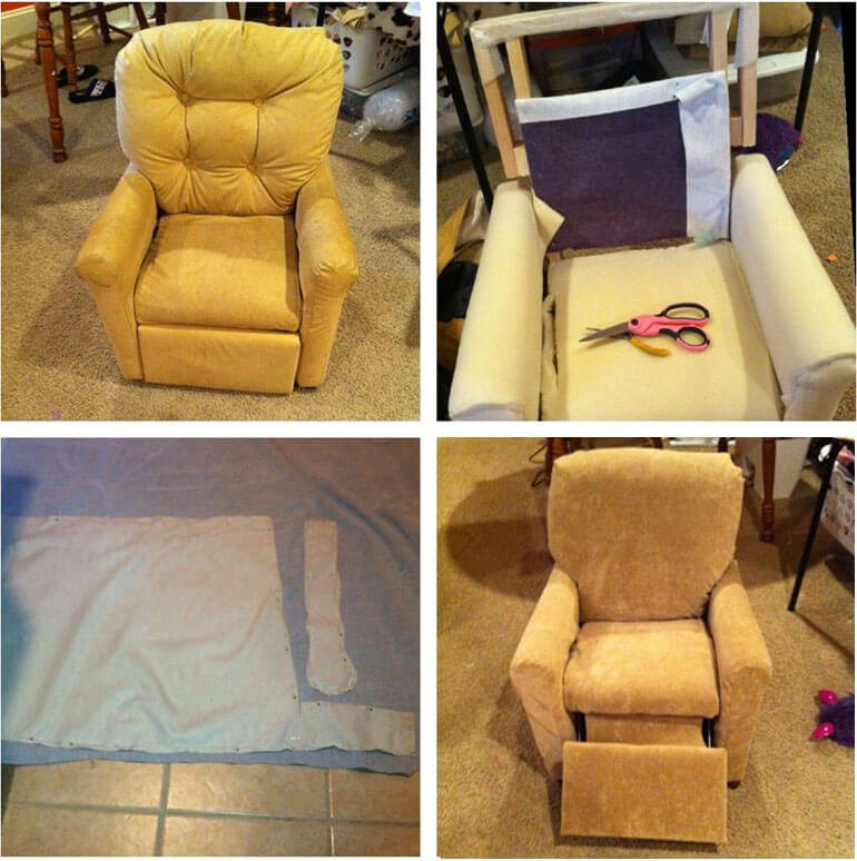 How To Reupholster A Recliner Step By, How Much Does It Cost To Recover A Leather Recliner